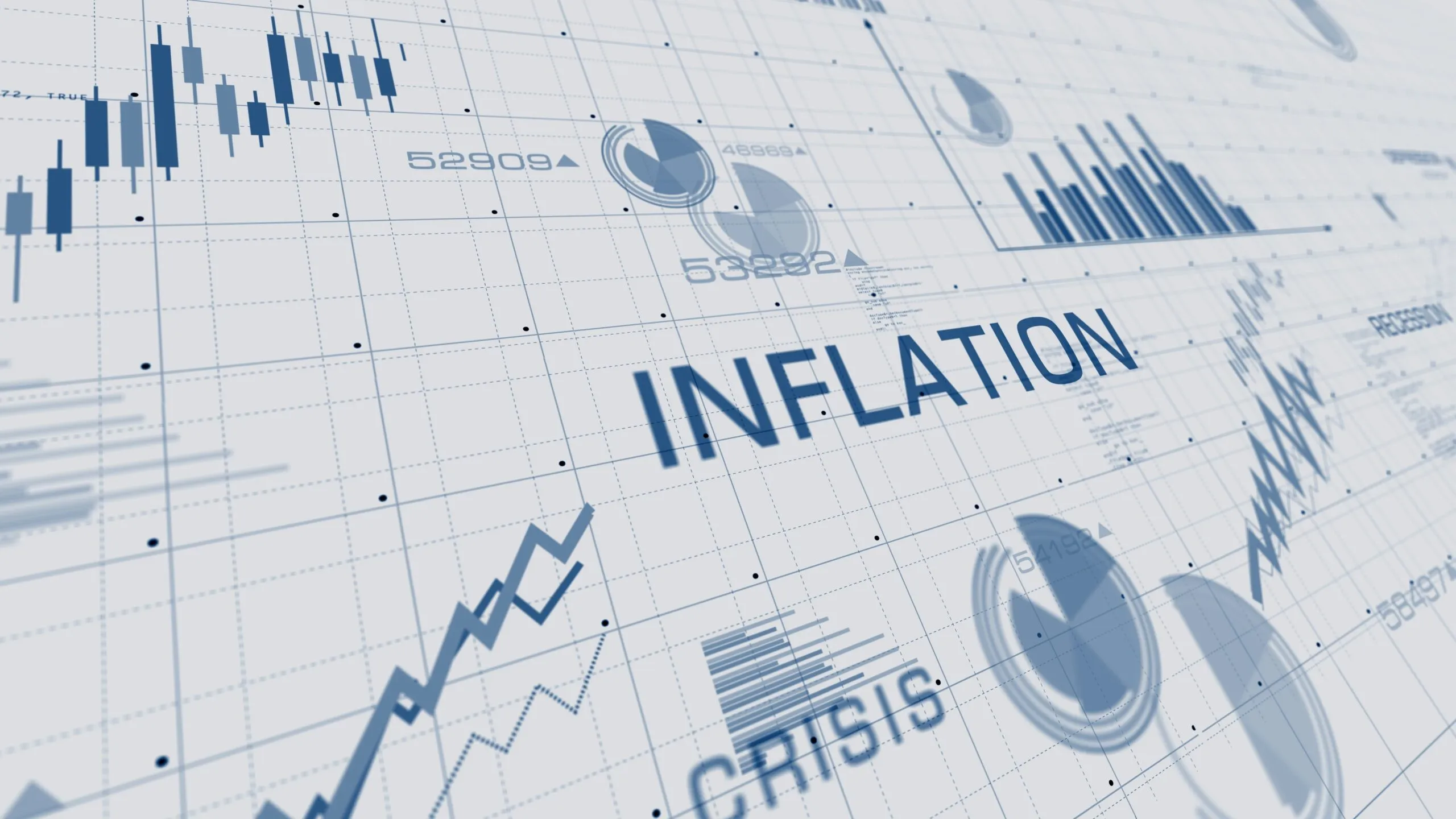 An image of graphs on a page with the word 'inflation' printed in the middle