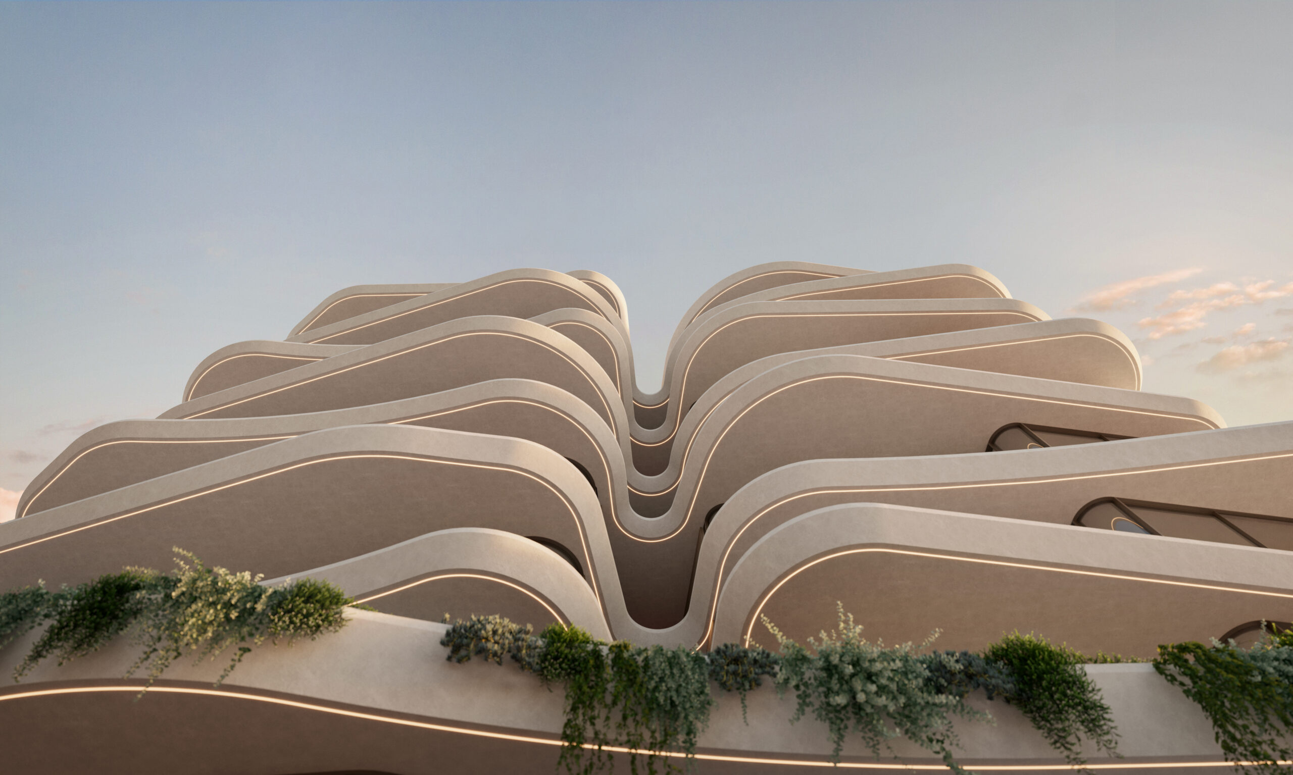 Exterior render of a Surfers Paradise luxury apartment development